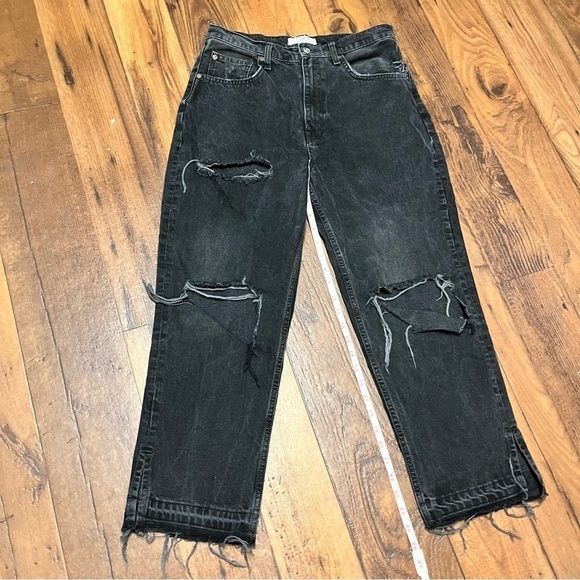 We The Free People Lita Denim Distressed Black Jeans Size 29 Z - Picture 2 of 7